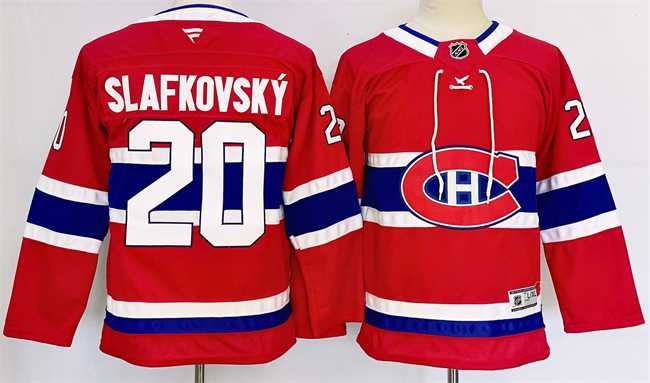 Youth Montreal Canadiens #20 Juraj Slafkovsky Red 2024-25 Stitched Jersey